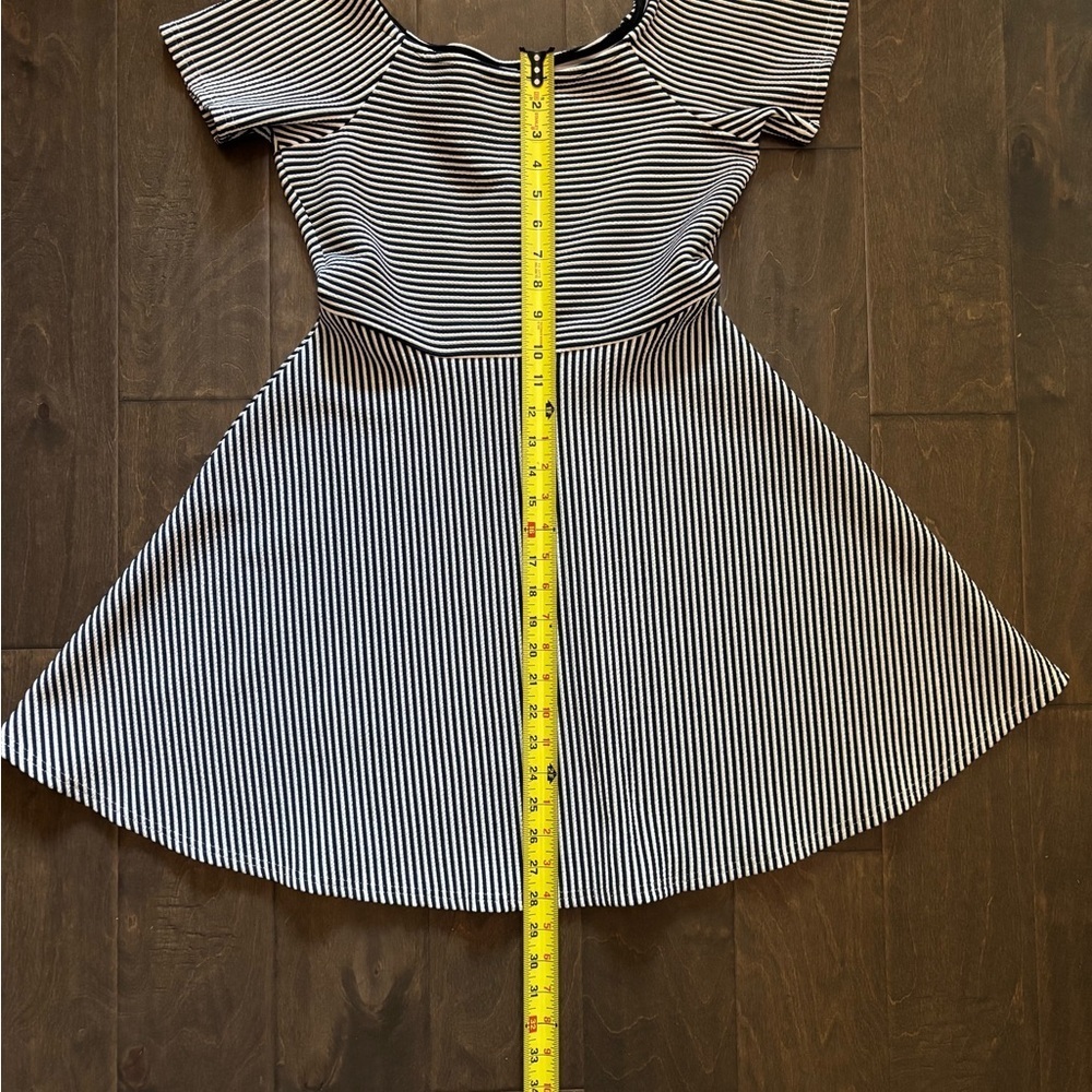 NWT Love Riche Navy Blue and White Striped Mini Dress - Picture 7 of 8